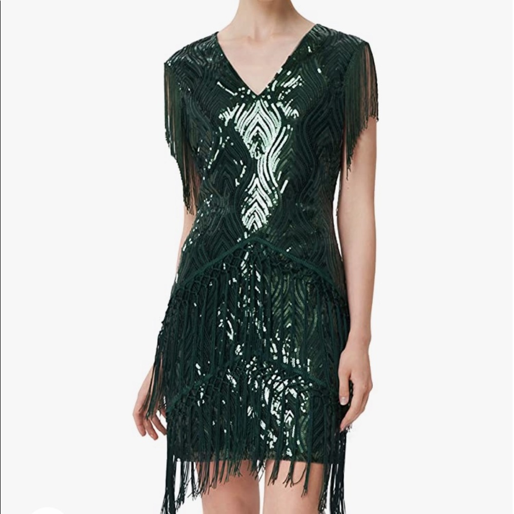 Green Dress with Sequins